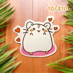10 / $10 - Happy Hamster Love Sticker - Adorable